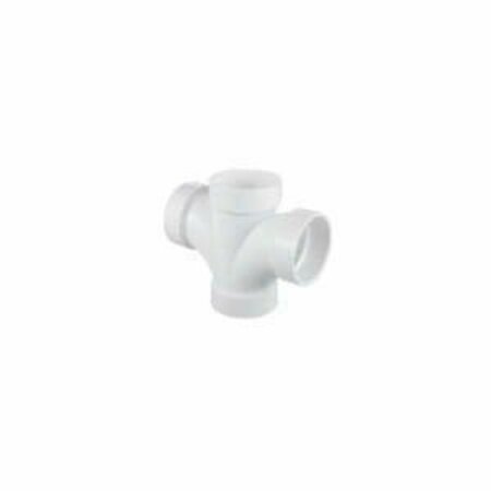 LESSO AMERICA Lesso LP428-020 Double Sanitary Pipe Tee, 2 in, Hub, PVC, White LP428-020B